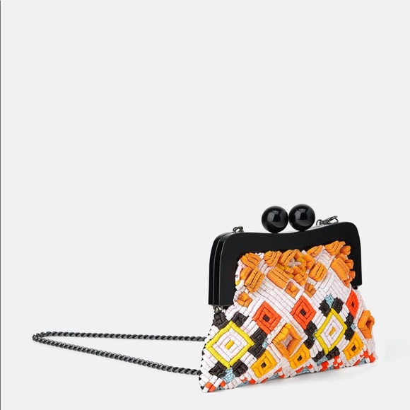 ZARA Beaded Cross Body Bag - Picture 3 of 5